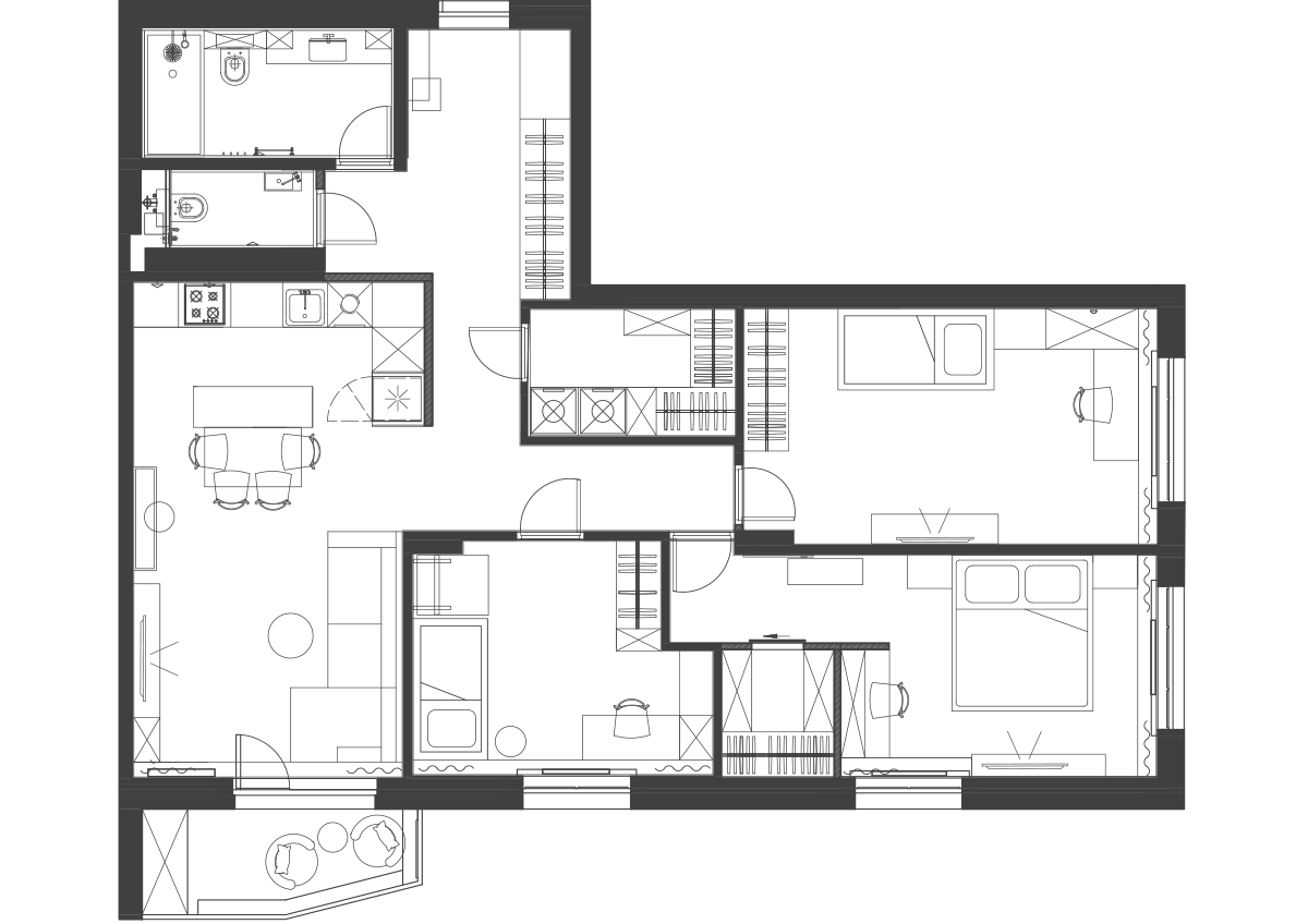 Планировка проекта ЖК Левада, Нововиленская 53